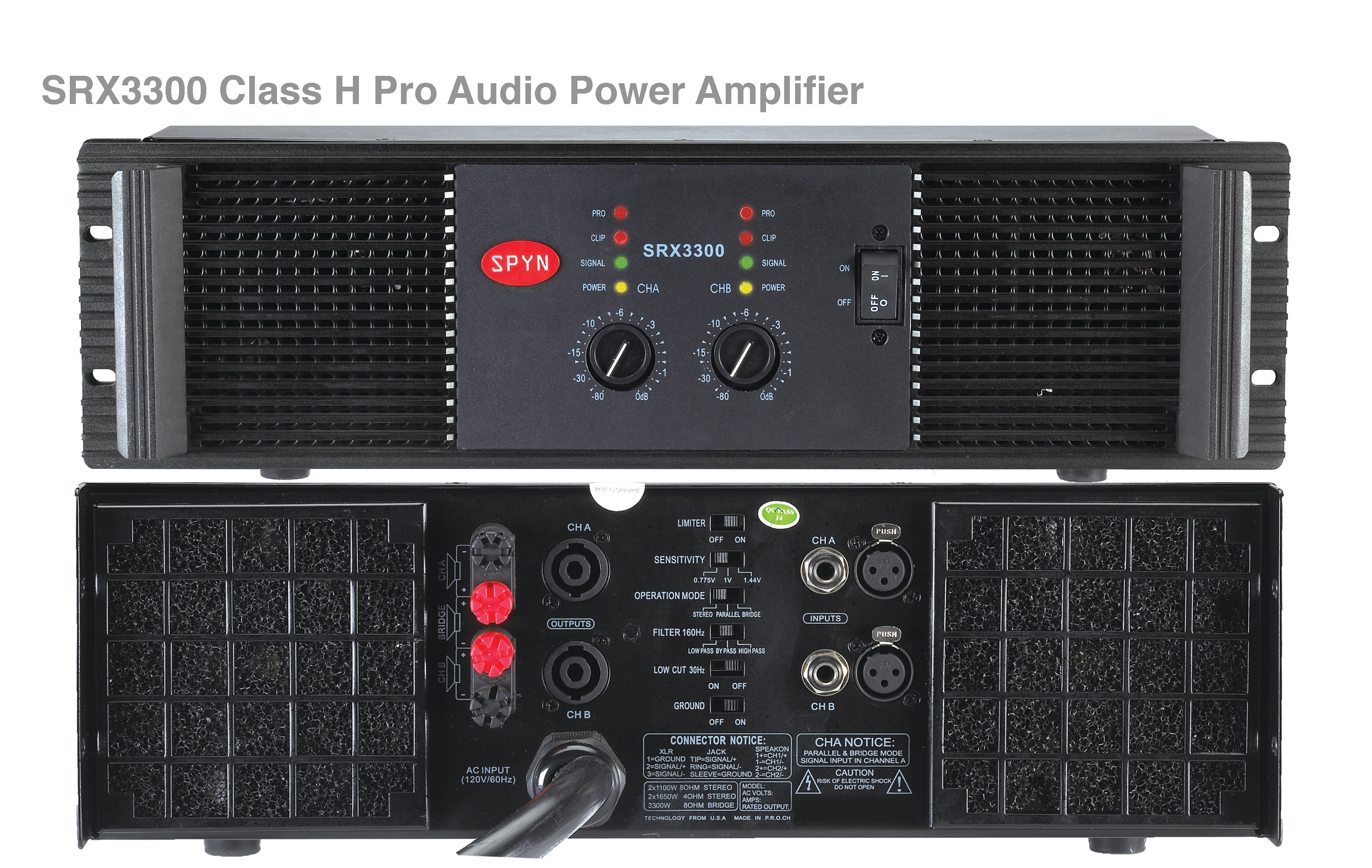 SRX3300 Class H Pro Audio Power Amplifier 